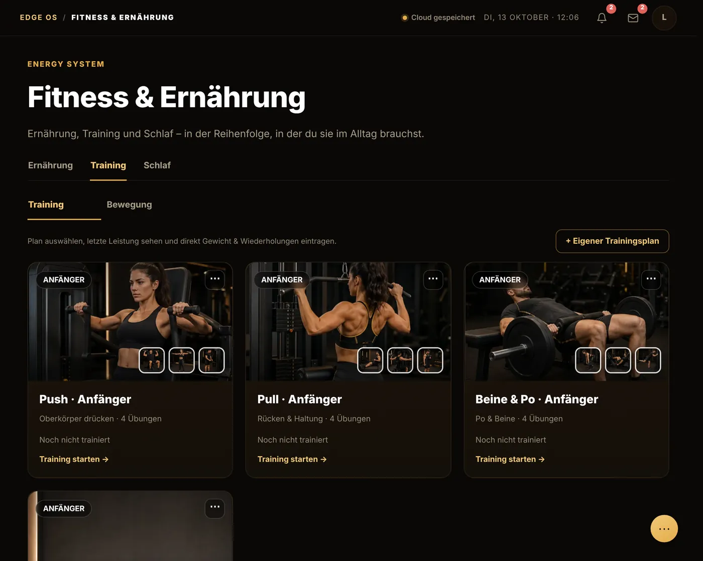 Trainingspläne mit Übungsfotos