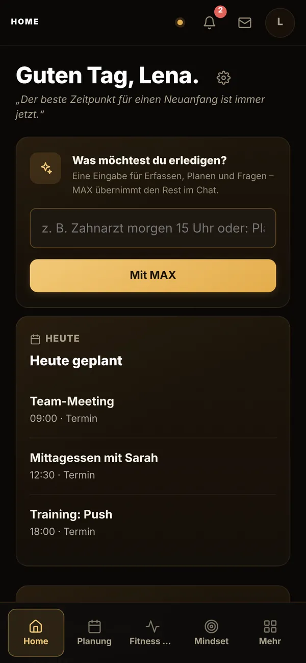 Home auf dem Handy