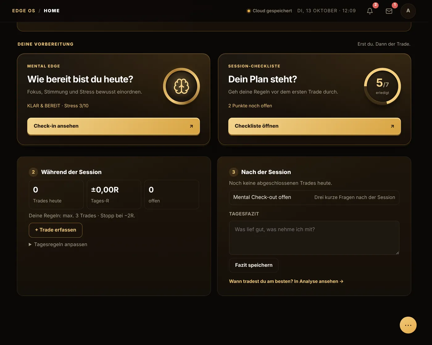 Vorbereitung auf Home: Mental Edge und Session-Checkliste